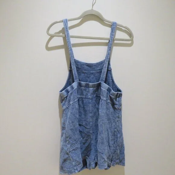ANTHROPOLOGIE LA BIZ Maronie Relaxed Gauze Shortalls in Light Blue Medium Beachy - Picture 10 of 16